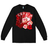 Black valentines day feeling lucky Long Sleeve Tee - NancyCooperArtShop