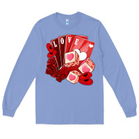 Colony Blue valentines day feeling lucky Long Sleeve Tee - NancyCooperArtShop