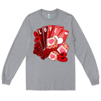 Heather Grey valentines day feeling lucky Long Sleeve Tee - NancyCooperArtShop