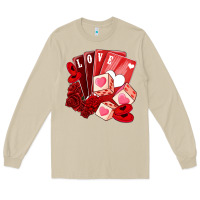Mushroom valentines day feeling lucky Long Sleeve Tee - NancyCooperArtShop