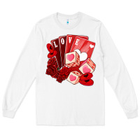 White valentines day feeling lucky Long Sleeve Tee - NancyCooperArtShop