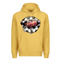 Antique Gold Soccer lips Premium Hoodie - HowdyJamesFarm