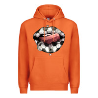 Carrot Soccer lips Premium Hoodie - HowdyJamesFarm