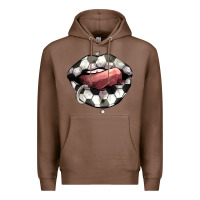 Chestnut Soccer lips Premium Hoodie - HowdyJamesFarm