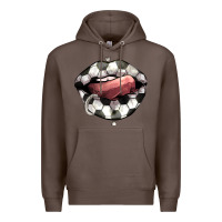 Coffee Soccer lips Premium Hoodie - HowdyJamesFarm
