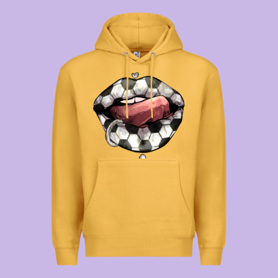 Soccer Lips Premium Hoodie Designed By Howdyjamesfarm