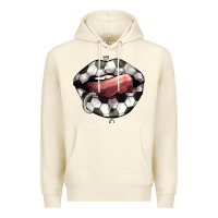 Sandshell Soccer lips Premium Hoodie - HowdyJamesFarm