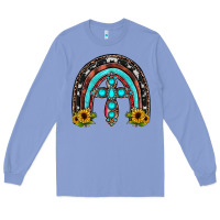 Colony Blue cross rainbow Long Sleeve Tee - JahusDesignShop