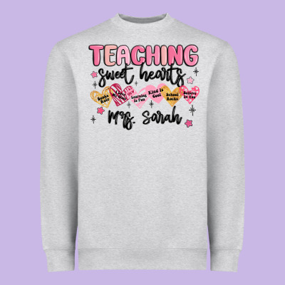Teaching Sweet Hearts Heavyweight Sweatshirt Designed By Maliassmallbusiness