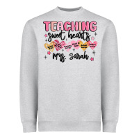 Heather Grey teaching sweet hearts Heavyweight Sweatshirt - MaliasSmallBusiness