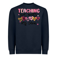 Navy teaching sweet hearts Heavyweight Sweatshirt - MaliasSmallBusiness