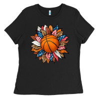 Black basketball sunflower Ladies Tee - HRA Design Shop