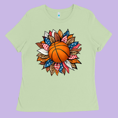 Basketball Sunflower Ladies Tee Designed By Hra Design Shop