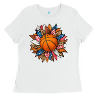 White basketball sunflower Ladies Tee - HRA Design Shop