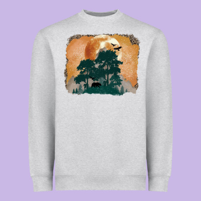 Wilderness Leopard Heavyweight Sweatshirt Designed By Maliassmallbusiness