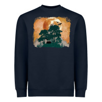 Navy wilderness leopard Heavyweight Sweatshirt - MaliasSmallBusiness