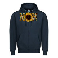 Navy Leopard Sunflower Gemstone Mom Zipper Hoodie - Bettercallsaul