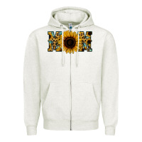 Oatmeal Heather Leopard Sunflower Gemstone Mom Zipper Hoodie - Bettercallsaul
