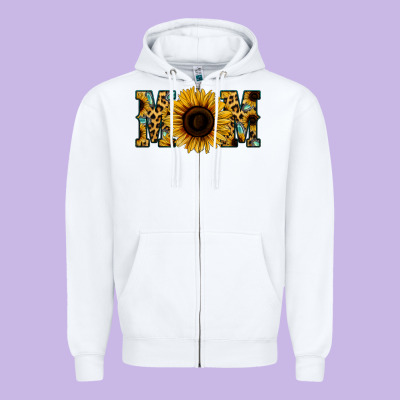Leopard Sunflower Gemstone Mom Zipper Hoodie Designed By Bettercallsaul