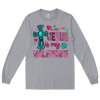 Heather Grey jesus is my valentine Long Sleeve Tee - NancyCooperArtShop