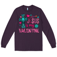 Plum jesus is my valentine Long Sleeve Tee - NancyCooperArtShop