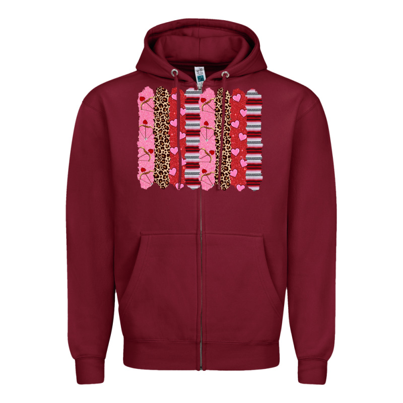 Valentine's Day Brushstrokes Zipper Hoodie by RanaPortraitStore | Teevron