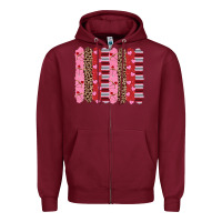 Burgundy valentine's day brushstrokes Zipper Hoodie - RanaPortraitStore