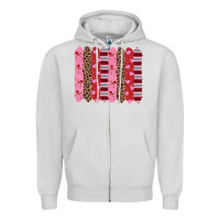 Dove Grey valentine's day brushstrokes Zipper Hoodie - RanaPortraitStore