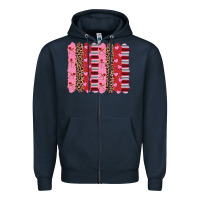 Navy valentine's day brushstrokes Zipper Hoodie - RanaPortraitStore