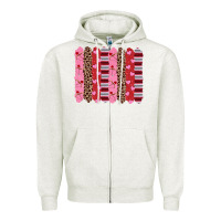 Oatmeal Heather valentine's day brushstrokes Zipper Hoodie - RanaPortraitStore