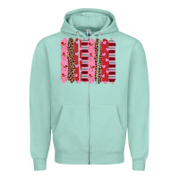 Seafoam valentine's day brushstrokes Zipper Hoodie - RanaPortraitStore