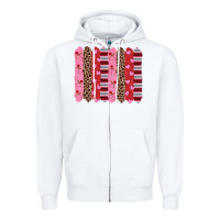 White valentine's day brushstrokes Zipper Hoodie - RanaPortraitStore