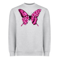 Floral Pink Butterfly Heavyweight Sweatshirt | Teevron