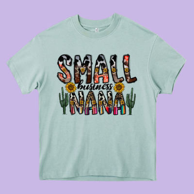 Small Business Nana Heavy Core Tee Designed By Cowhidedigitalart