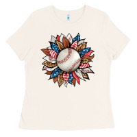 Bone baseball sunflower Ladies Tee - HRA Design Shop