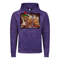Cloud Purple merry christmas highland cow Vintage Hoodie - BarkalooDesign