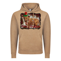 Vintage Coffee merry christmas highland cow Vintage Hoodie - BarkalooDesign