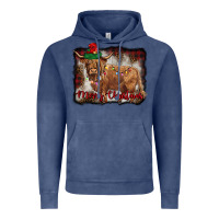 Vintage Denim merry christmas highland cow Vintage Hoodie - BarkalooDesign