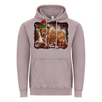 Vintage Zinc merry christmas highland cow Vintage Hoodie - BarkalooDesign
