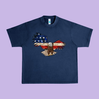 4th July Eagle Urban Heavy Tee Designed By Maliassmallbusiness