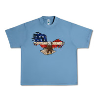 Pebble Blue 4th july eagle Urban Heavy Tee - MaliasSmallBusiness