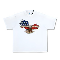 White 4th july eagle Urban Heavy Tee - MaliasSmallBusiness