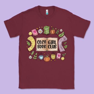 Cozy Book Girl Club Classic Tee Designed By Maliassmallbusiness