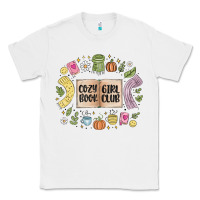 White cozy book girl club Classic Tee - MaliasSmallBusiness