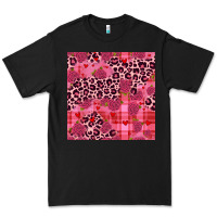Black valentines day roses leopard seamless pattern Premium Tee - JahusDesignShop