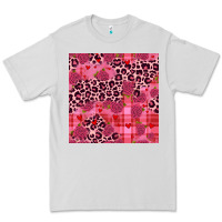 Dove Grey valentines day roses leopard seamless pattern Premium Tee - JahusDesignShop