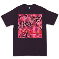 Plum valentines day roses leopard seamless pattern Premium Tee - JahusDesignShop