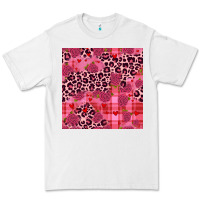 White valentines day roses leopard seamless pattern Premium Tee - JahusDesignShop