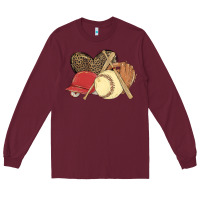 Burgundy softball Long Sleeve Tee - MaliasSmallBusiness