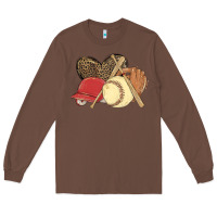 Chestnut softball Long Sleeve Tee - MaliasSmallBusiness